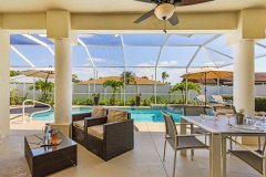 Ferienvilla Cape Coral - Villa Haze - Essbereich Pooldeck